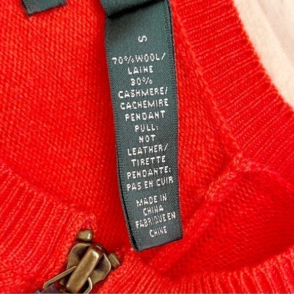 Lauren‎ Ralph Lauren Cashmere Wool Blend Crewneck Sweater in Red, Size Small - Picture 8 of 9